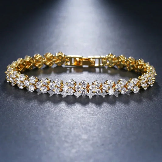 18K 4mm Iced Tennis Bracelet