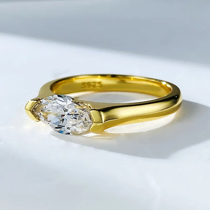 925 Silver Diamond Horse Eye Ring