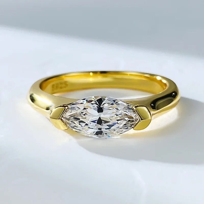 925 Gold Horse Eye Ring