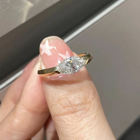 925 Gold Horse Eye Ring