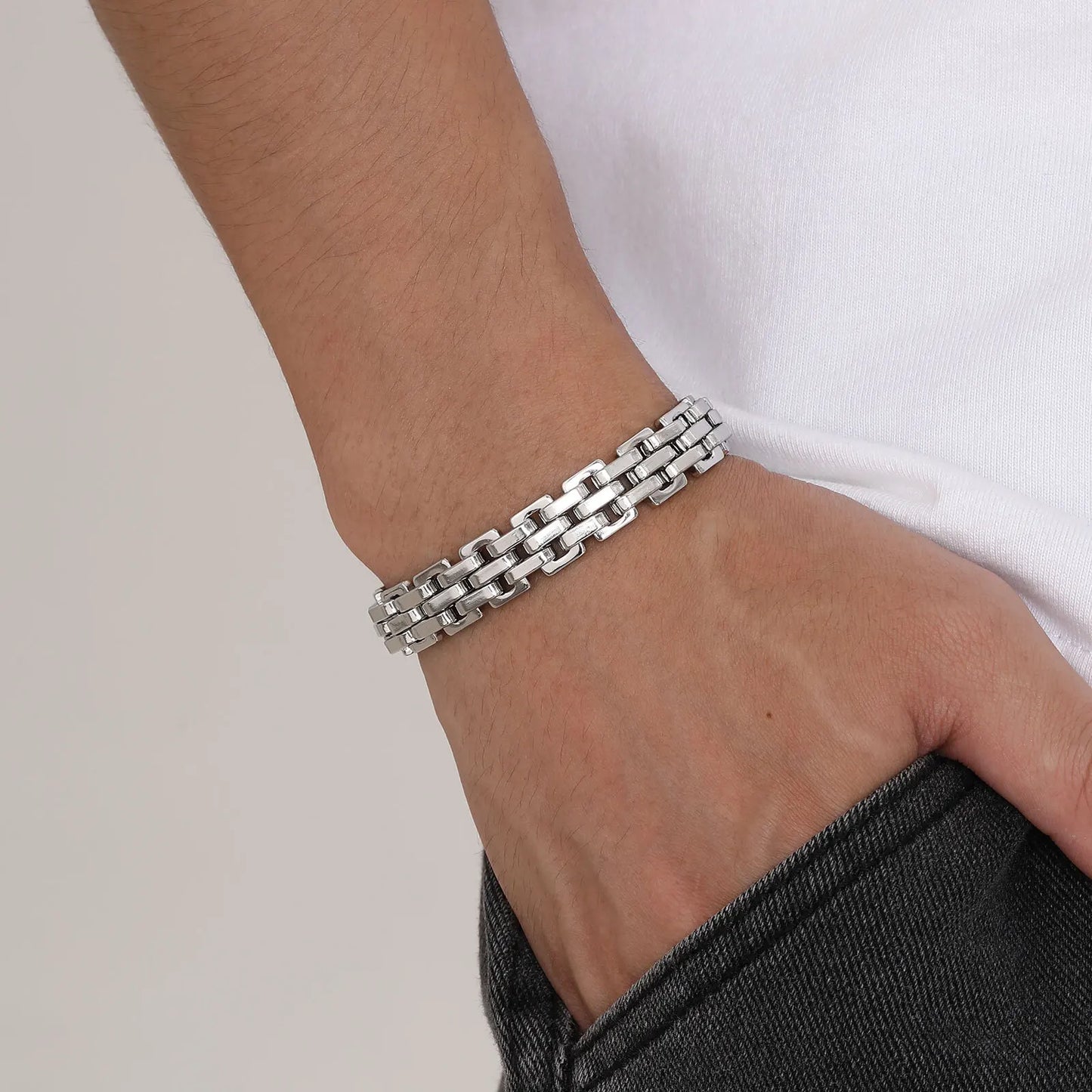 18K Milan Bracelet Chunky Chain Stainless Steel Jewelry | DAILY DRIPZ